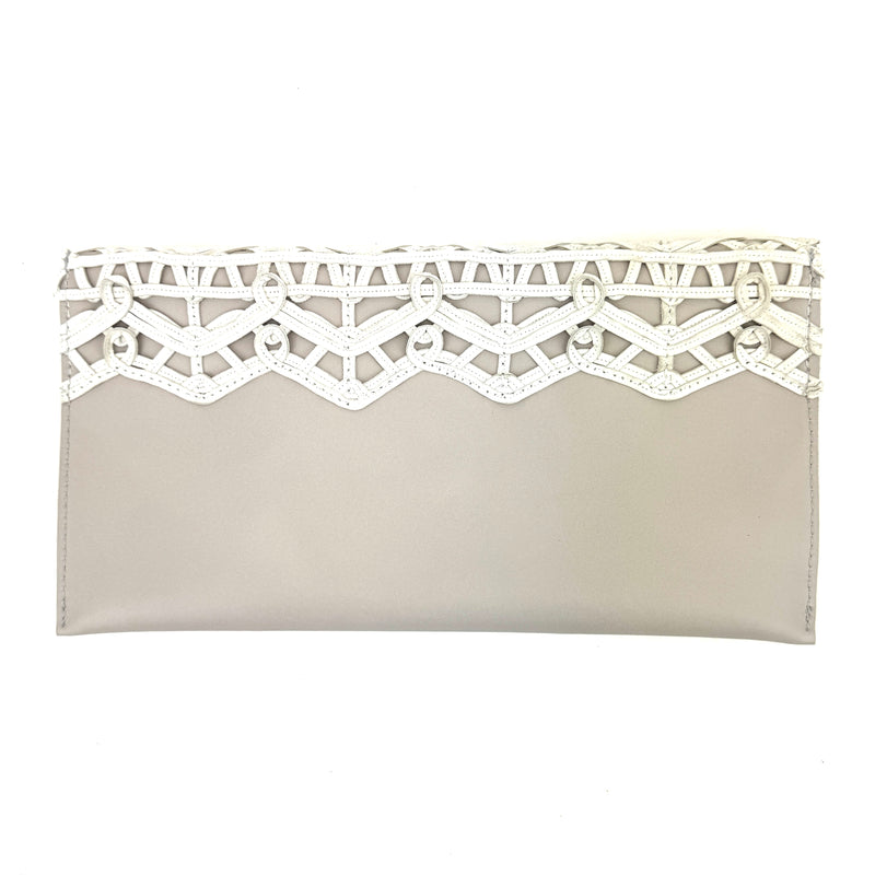 CARTERA DE MANO PIEL TRENZADA BLANCA