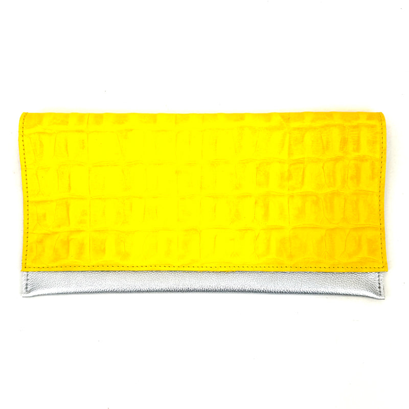 CARTERA AMARILLA COCO AMARILLO Y PLATA