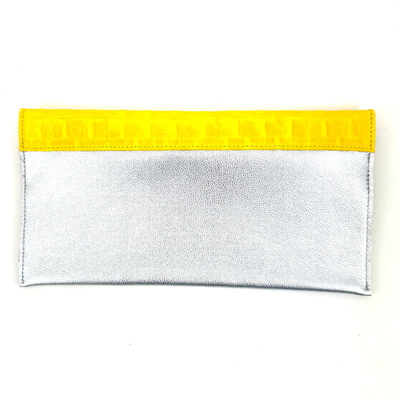 CARTERA AMARILLA COCO AMARILLO Y PLATA