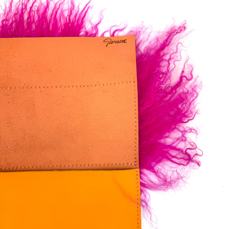 CARTERA DE MANO TIBET-LAMB NARANJA
