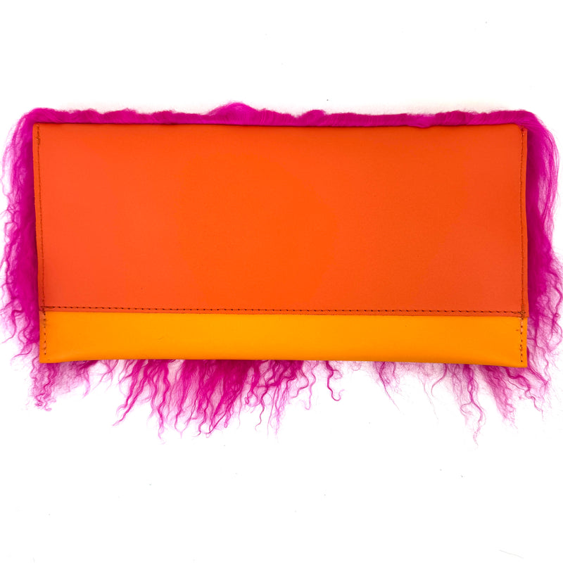 CARTERA DE MANO TIBET-LAMB NARANJA