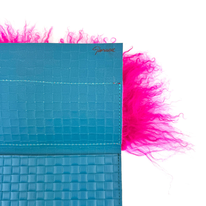 CARTERA DE MANO TIBET-LAMB AZUL