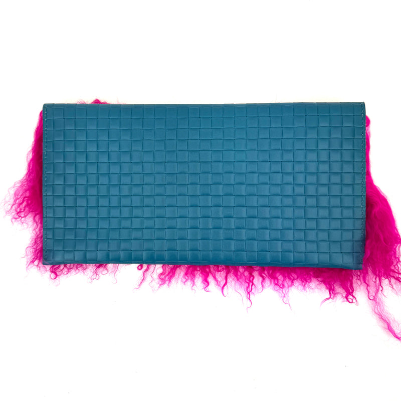 CARTERA DE MANO TIBET-LAMB AZUL