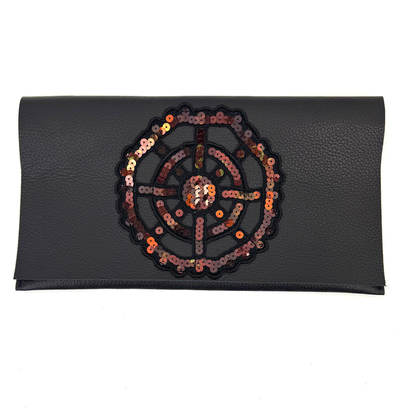 CARTERA DE MANO LENTEJUELAS NEGRO
