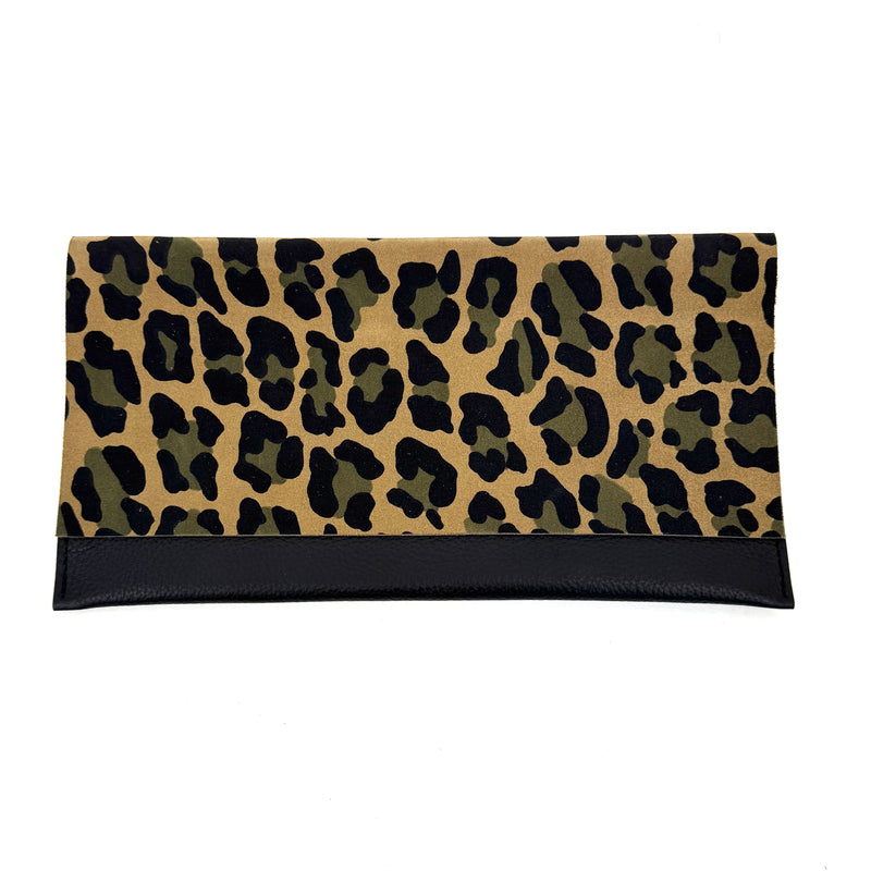 CARTERA DE MANO ANIMAL PRINT VERDE