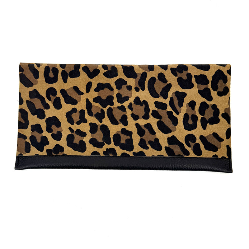 CARTERA DE MANO ANIMAL PRINT MARRÓN