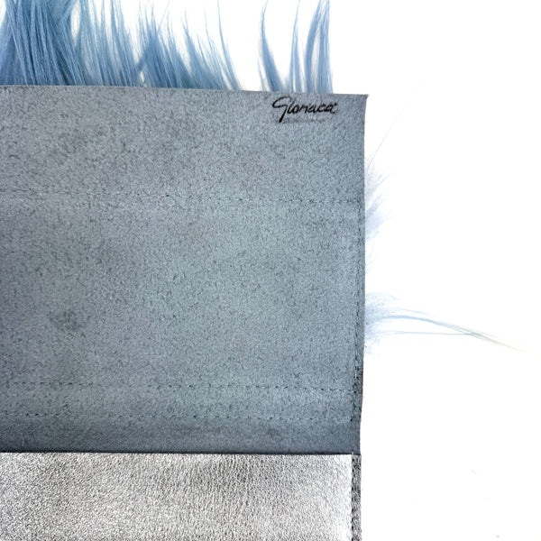 CARTERA DE MANO YAK AZUL Y PLATA