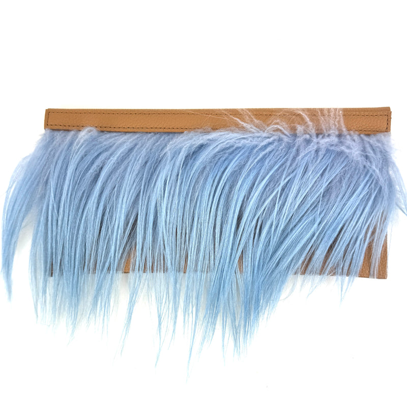 CARTERA DE MANO PELO YAK AZUL OCN MARRÓN