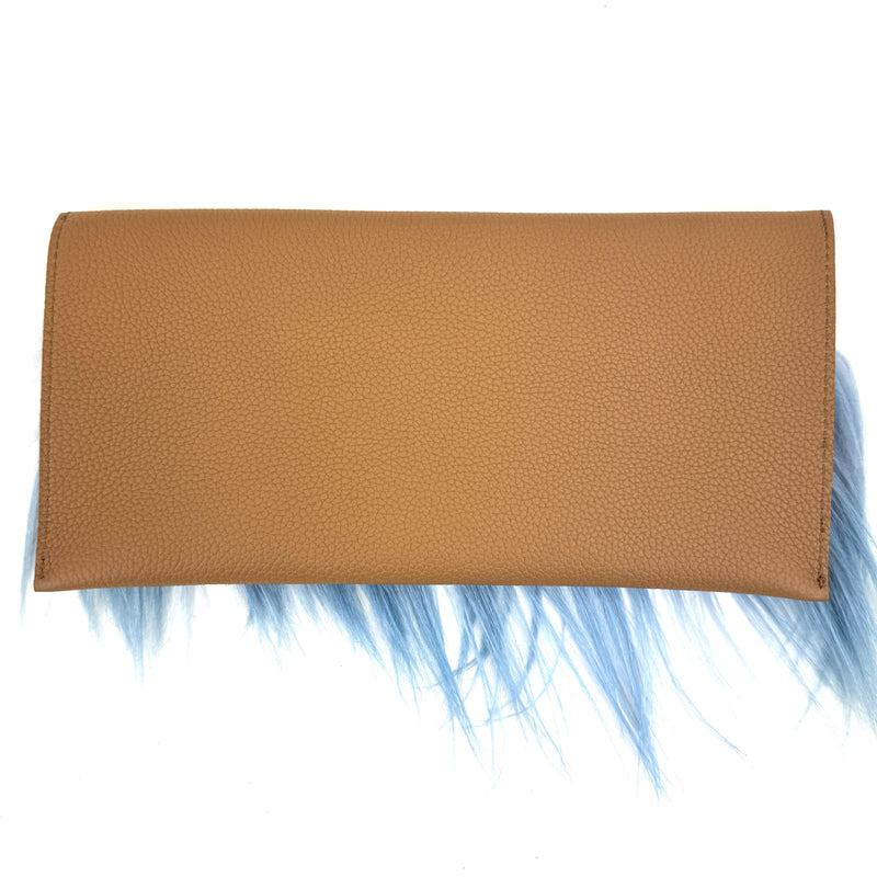 CARTERA DE MANO PELO YAK AZUL OCN MARRÓN